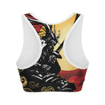 Red Sky And Golden Sun Samurai Print Women's Sports Bra