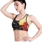 Red Sky And Golden Sun Samurai Print Women's Sports Bra