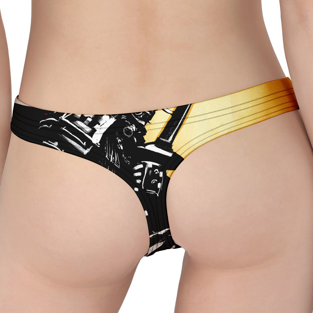 Red Sky And Golden Sun Samurai Print Women's Thong