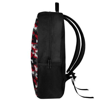 Red Snow Camouflage Print 17 Inch Backpack