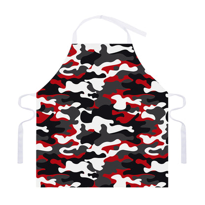 Red Snow Camouflage Print Adjustable Apron