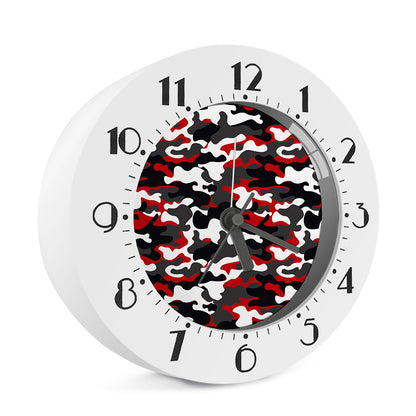 Red Snow Camouflage Print Alarm Clock