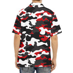Red Snow Camouflage Print Aloha Shirt