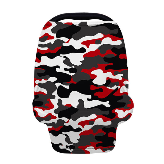 Red Snow Camouflage Print Baby Seat Cover