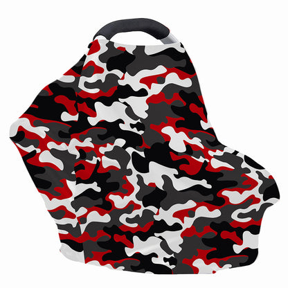Red Snow Camouflage Print Baby Seat Cover
