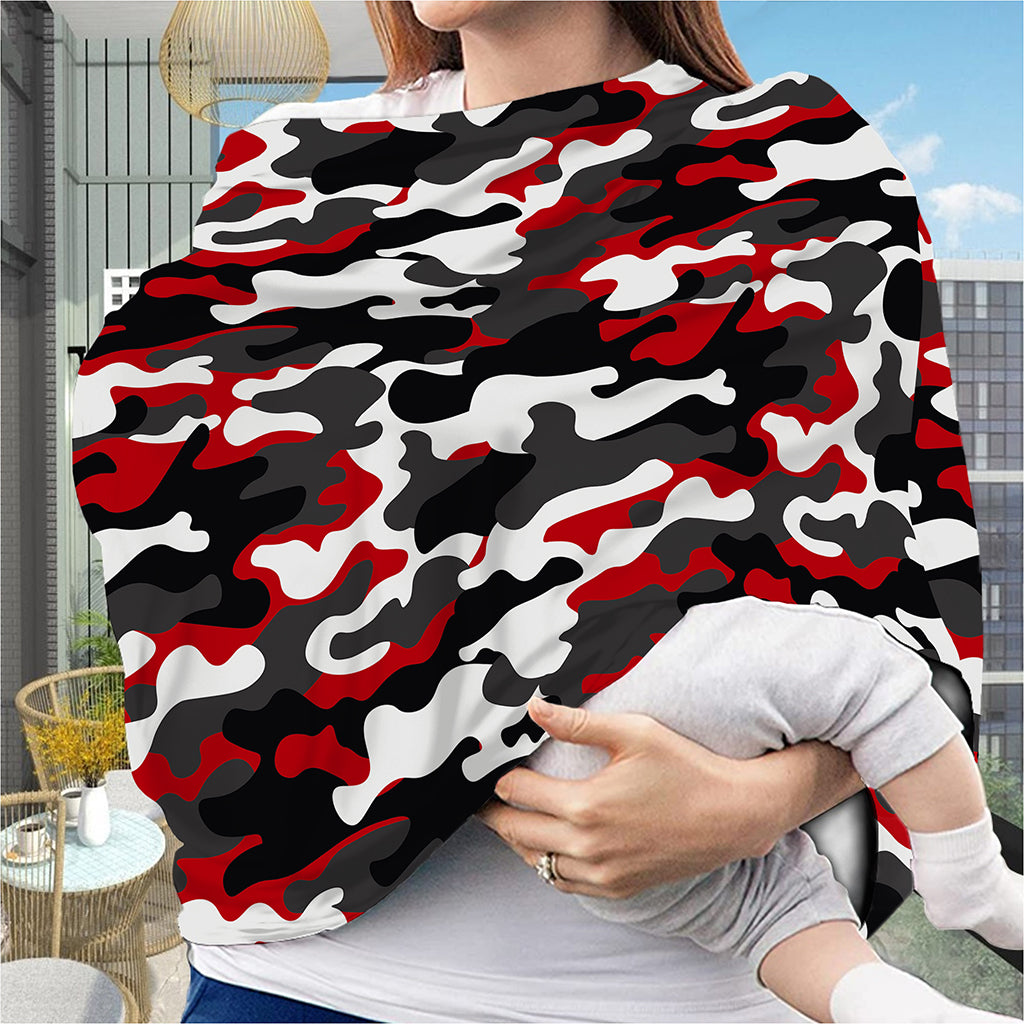 Red Snow Camouflage Print Baby Seat Cover