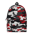 Red Snow Camouflage Print School Backpack