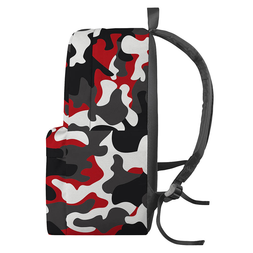 Red Snow Camouflage Print Backpack