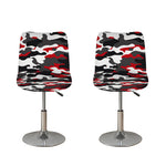 Red Snow Camouflage Print Bar Stool Covers