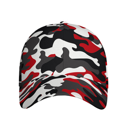 Red Snow Camouflage Print Baseball Cap