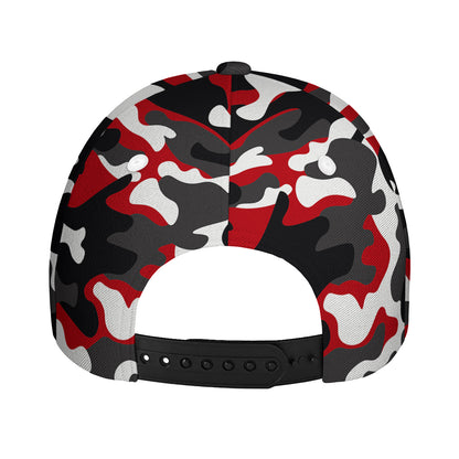 Red Snow Camouflage Print Baseball Cap