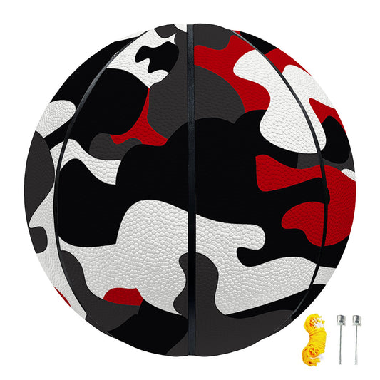 Red Snow Camouflage Print Basketball