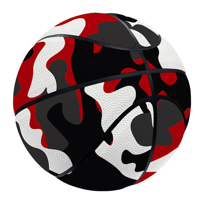 Red Snow Camouflage Print Basketball