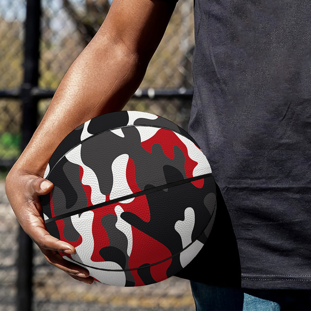 Red Snow Camouflage Print Basketball