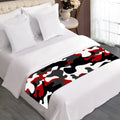 Red Snow Camouflage Print Bed Runner