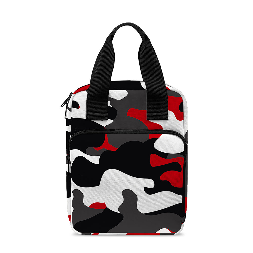 Red Snow Camouflage Print Bible Tote Bag