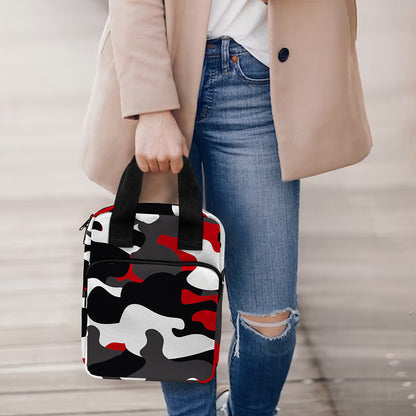 Red Snow Camouflage Print Bible Tote Bag