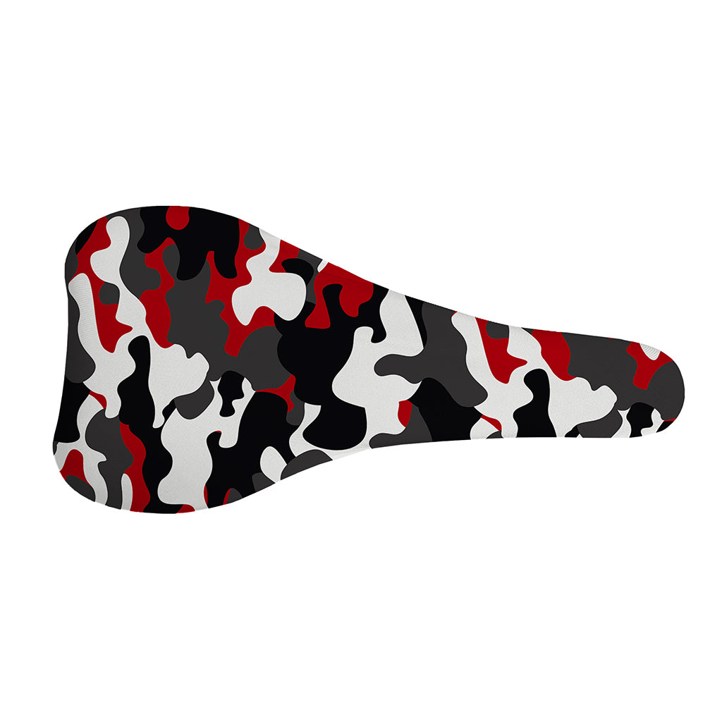 Red Snow Camouflage Print Bicycle Seat Cover