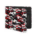 Red Snow Camouflage Print Bifold Wallet