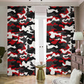 Red Snow Camouflage Print Dimout Pencil Pleat Curtains