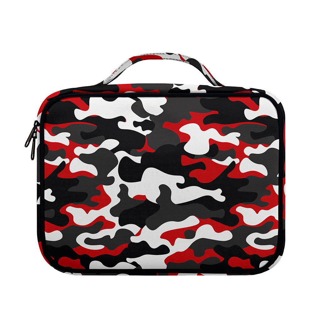 Red Snow Camouflage Print Briefcase Bible Bag