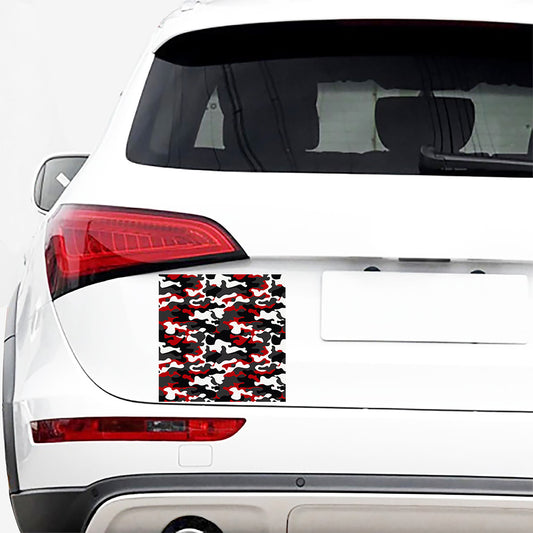 Red Snow Camouflage Print Car Sticker