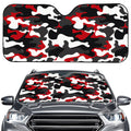 Red Snow Camouflage Print Car Windshield Sun Shade