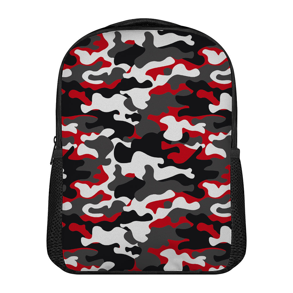 Red Snow Camouflage Print Casual Backpack