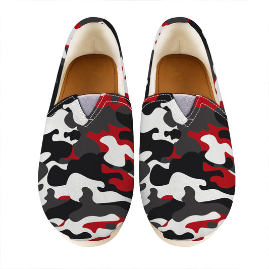 Red Snow Camouflage Print Casual Shoes
