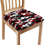 Red Snow Camouflage Print Chair Cushion Cover
