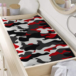 Red Snow Camouflage Print Changing Pad Cover