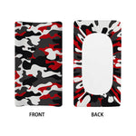 Red Snow Camouflage Print Changing Pad Cover