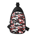 Red Snow Camouflage Print Sling Bag