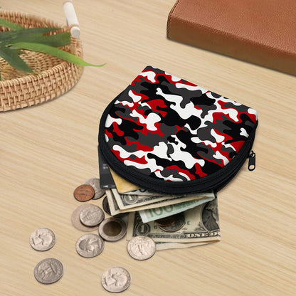 Red Snow Camouflage Print Coin Purse