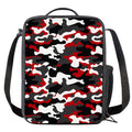 Red Snow Camouflage Print Crossbody Lunch Bag