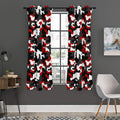 Red Snow Camouflage Print Grommet Curtain Panels