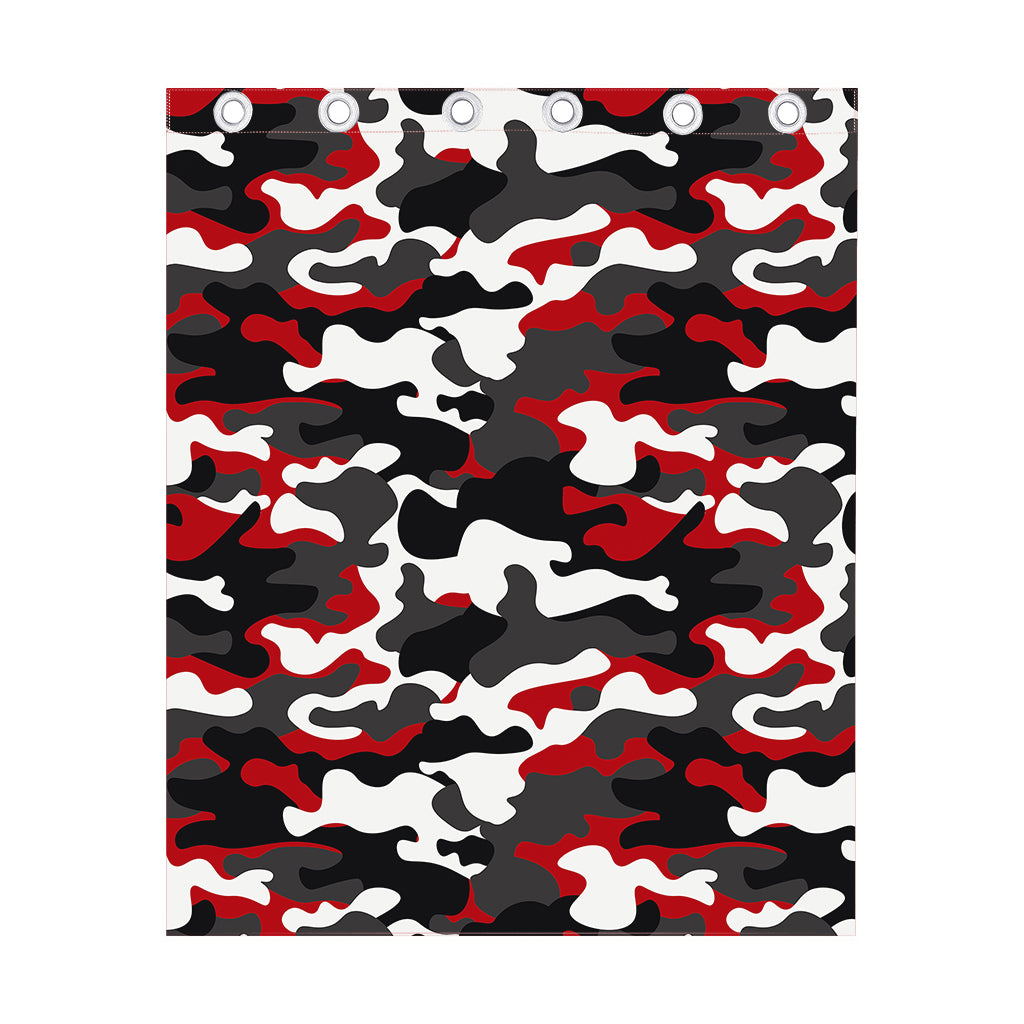 Red Snow Camouflage Print Curtain