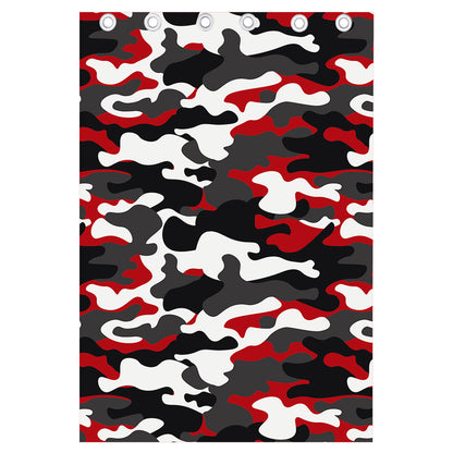 Red Snow Camouflage Print Curtain