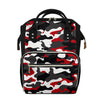Red Snow Camouflage Print Diaper Bag