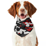 Red Snow Camouflage Print Dog Bandana