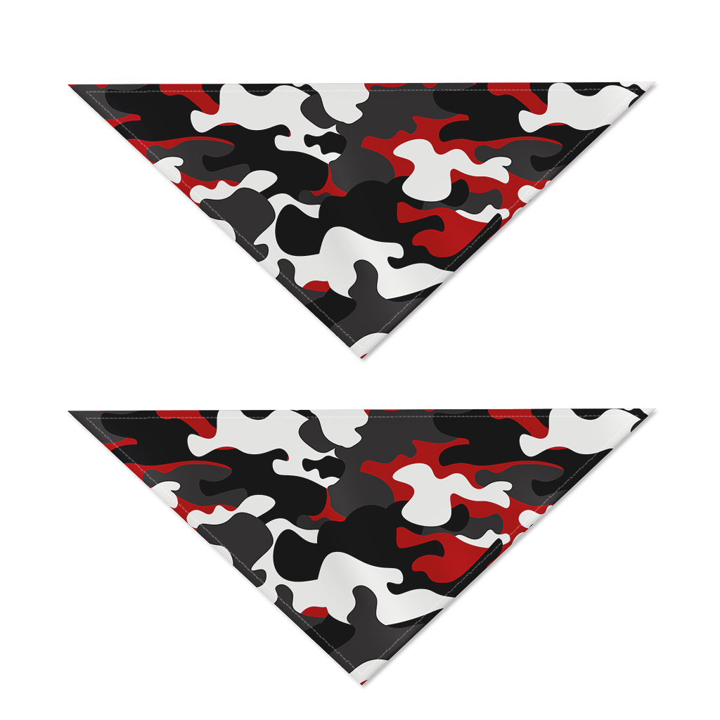 Red Snow Camouflage Print Dog Bandana