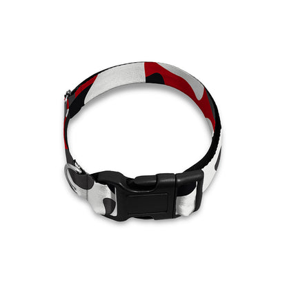 Red Snow Camouflage Print Dog Collar