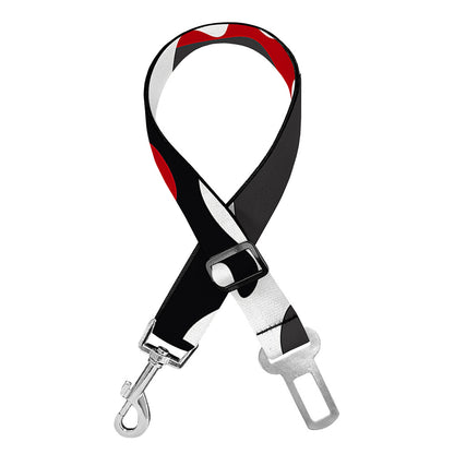 Red Snow Camouflage Print Dog Seat Belt