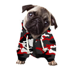Red Snow Camouflage Print Dog Zip Up Hoodie