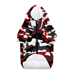 Red Snow Camouflage Print Dog Zip Up Hoodie