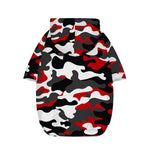 Red Snow Camouflage Print Dog Zip Up Hoodie
