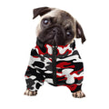 Red Snow Camouflage Print Dog Zip Up Jacket