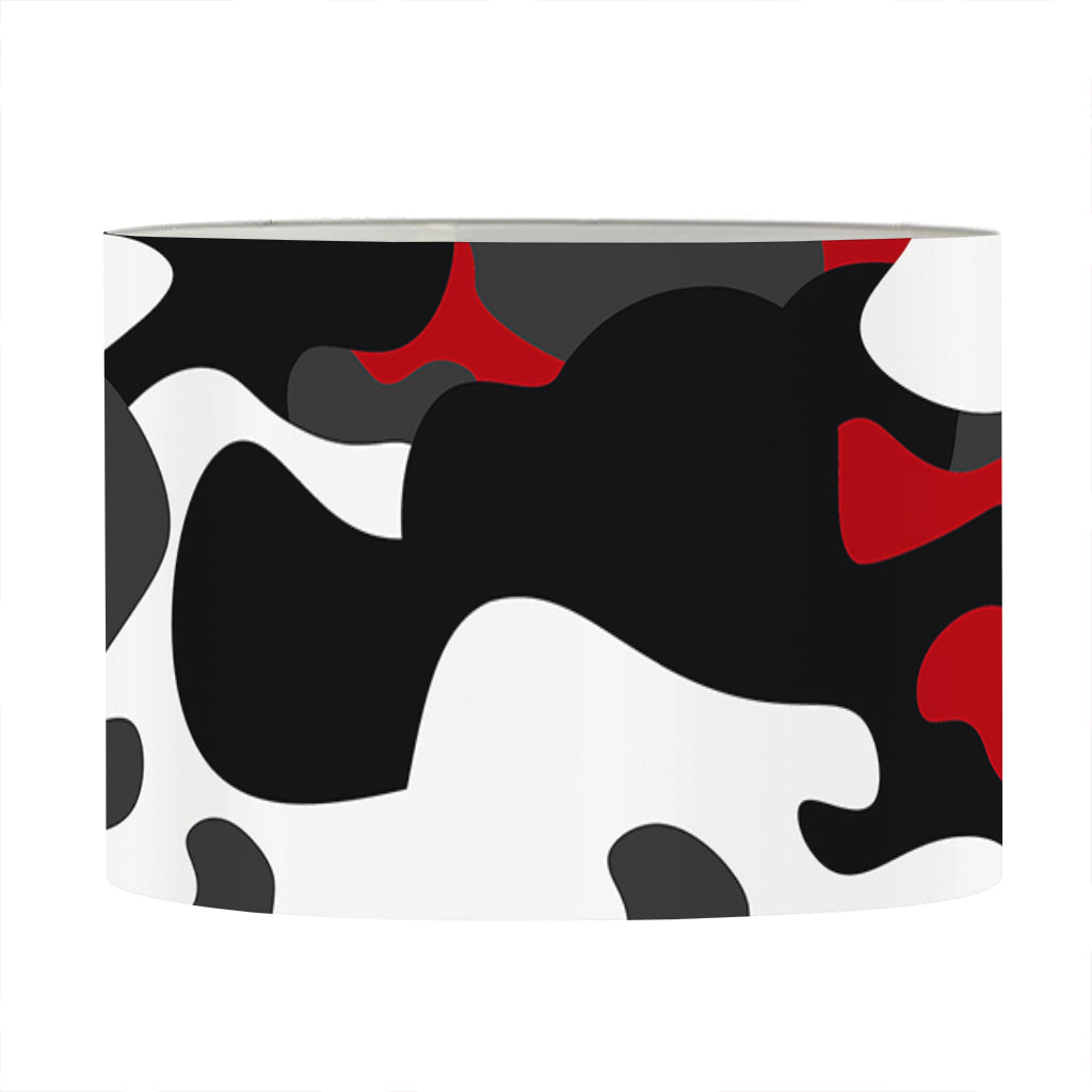 Red Snow Camouflage Print Drum Lamp Shade