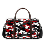 Red Snow Camouflage Print Duffle Bag