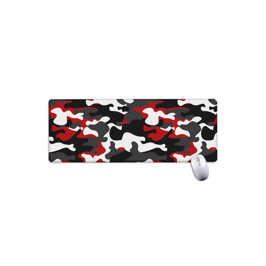 Red Snow Camouflage Print Extended Mouse Pad